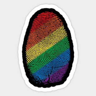 LGBT Flag Rainbow Fingerprint Proud Sticker